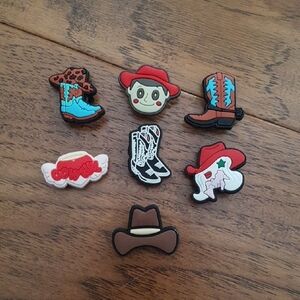 Croc Charms - Cowgirl Theme Set of 7